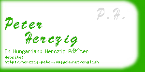 peter herczig business card